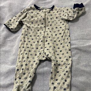 Gerber Gray and Blue Footies with Front Zipper